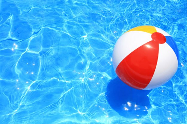 beach ball in swimming pool