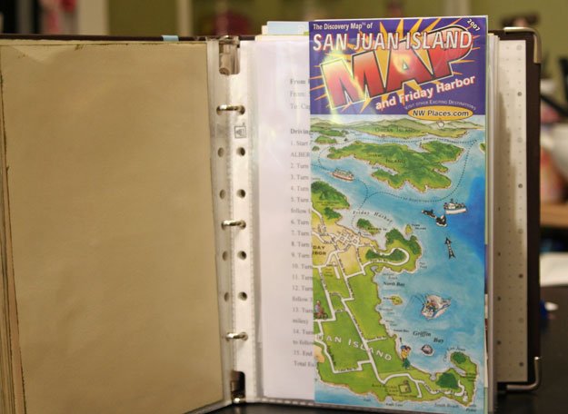 inside pages of vacation travel planner
