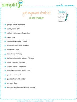 room tracker checklist