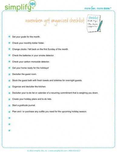 November checklist