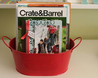 Holiday organizing with buckets