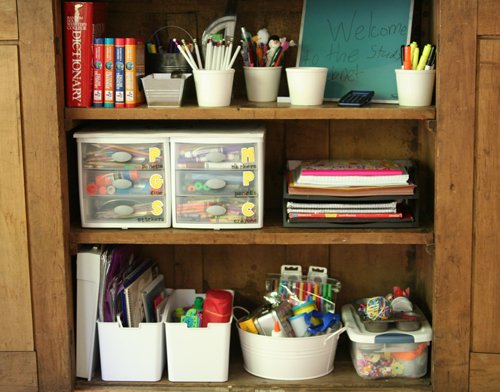 organized homework station