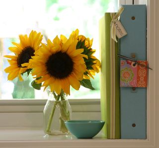sunflowers and binder