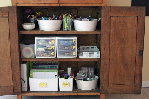 Home Organizing Tip: Set up a craft and homework cabinet