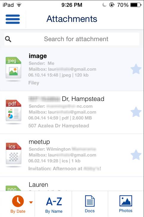 Manage iPhone email attachments with Filey | simplify101.com